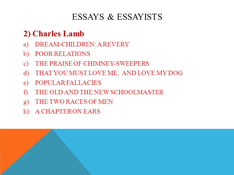 Praise of chimney sweeper by charles lamb analysis